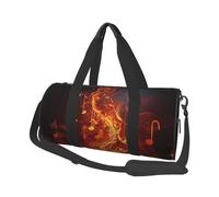 Red Flame Music Note Duffel Bags for Women Men, Foldable Travel Totes Bag for Airplane Essentials, Weekender Overnight Bags Large Sport Gym Bag Carry On Luggage Bag with Strap