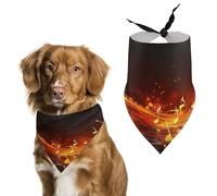Red Flame Music Note Easter Dog Bandanas for Small Medium Large Dogs,Cat Dogs,Pet Scarf - Polyester Cute Bibs.Triangle Pet Scarf for Puppy Pet,Personalized Birthday/Party Fun Idea Gift
