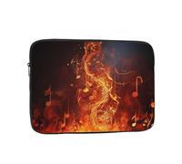 Red Flame Music Note Laptop Case 15 inch, TSA Laptop Sleeve Shockproof Protective Notebook Case Water Resistant Computer Carrying Cover Briefcase Handbags Men Women Computer Bag