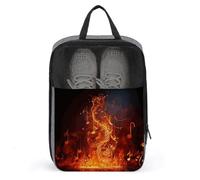 Red Flame Music Note Shoe Bag Waterproof & Breathable Shoe Pouch for Travel, Portable Carry Case for Sports Sneakers, Gym, Vacation