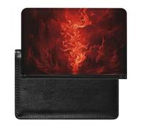 Red Flame Passport Holder Unisex-adult Waterproof Travel Passport Cover Wallet Card Case Documents Organizer Protector Holder