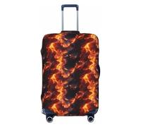 Red Flame Pattern Print Travel Luggage Covers, Washable Suitcase Covers Protector for Luggage 18-32 Inch High Elasticity, Black, Medium