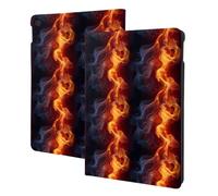 Red Flame Pattern Q Print Compatible with ipad 9th/8th/7th Generation Case Cover, Tablet Cases Compatible with ipad Case 10.2 Inch, Auto Wake/Sleep, Folio Stand