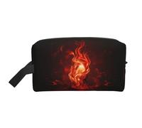 Red Flame Portable Large-Capacity Travel Toiletry Bag (Print Models) Waterproof Makeup Storage Bag for Men and Women for Business Trips, Fitness, Bathroom, Daily Storage