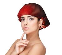 Red Flame Printed,Adult's Satin Sleeping Cap - Women's Elastic Sleep Bonnet, Adjustable Overnight Hair Cover