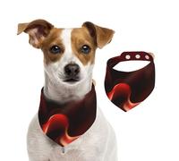Red Flame Printed,Dog Bandanas Cotton Pet Scarf Adjustable Bibs for Pet,S