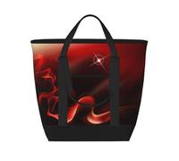 Red Flame Printed,Lunch Bags Large Capacity Insulated Tote Bag For Women Men Work Picnic Travel