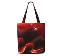 Red Flame Printed,Reusable Grocery Bags Shopping Tote Bags Large Capacity Canvas Shoulder bag