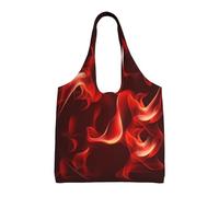 Red Flame,Reusable Tote Bags Grocery Bags Large Capacity Canvas Shopping Shoulder bag