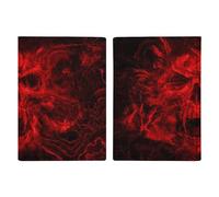 Red Flame Skull Travel Passport Wallet Credit Card Holder Cover Case Protector