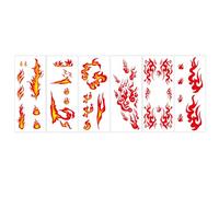 Red Flame Stickers Temporary for Face - Temporary Stickers, 6-Sheet Waterproof Long Lasting | for Children Teens Holiday Halloween Birthday Bonfire Festival