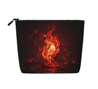 Red Flame Toiletry Bags for Women, Portable Travel Cosmetic Bag, Daily Organiser with Zipper