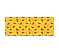 Red Flamingo and Watermelon Gaming Desk Mat, Wide Surface Desk Pad for Keyboard, Mouse and Improved Gaming Stability