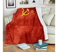 Red Fleece Blanket, 3D Printing Vintage Soviet Union Throw Blanket 70x100 cm, Soft Fluffy Flannel Blankets for Kids Adults Child, for Bed, Sofa and Couch,