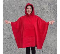 Red Fleece Hooded Blanket Poncho Scout Guide Camp Blanket Poncho