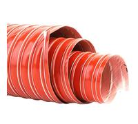 Red Flexible Duct Hosing, Exhaust Fan Vent Pipe Silicone Ducting Hose, Industrial Fumes Ventilation Duct, Heat Resistant Air Duct Hose(13ft)(4.5cm)