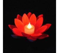 (Red) Floating LED-Lotus Lights Outdoor Pond Pool Garden Flower Night Lamp Decor