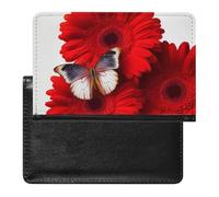 Red Flower And Butterfly Passport Cover Protector Rfid Blocking Passport Holder Id Card Holder Secure Travel Wallet Organizer for Passport Tickets Credit Cards, style, One Size