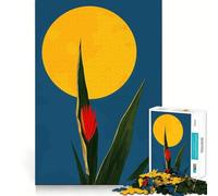 Red Flower And Moon 1000 Piece Jigsaw Puzzles for Adults Teenagers Solid Logic Toy Quiet Fun Precision Cut Santa Wish Pick (50x75cm)