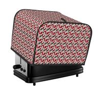 Red Flower And White Daisy Print 4-Slice Toaster Cover Protector Appliance For Kitchen Breakfast Tool Daily Decor