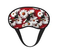 Red Flower and White Daisy Print Unisex Blackout Sleep Mask Comfortable Eye Mask for Travel Meditation Sleep Travel