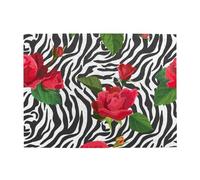 Red Flower Animal Zebra,500 Pieces Puzzles for Adults-Wooden Jigsaw Puzzle for Adults Elderly