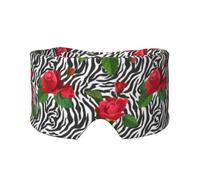Red Flower Animal Zebra, Full Eye Covers Light Blocking Eye Mask Sleep Eye and Ear Muffs
