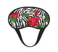 Red Flower Animal Zebra, Full Eye Covers Light Blocking Eye Masks Blackout Sleep Eye Muffs