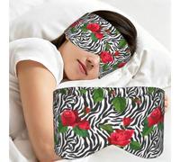 Red Flower Animal Zebra, Sleep Mask for Home Travel, Full Eye Covers Light Blocking Eye Mask Sleep Eye and Ear Muffs