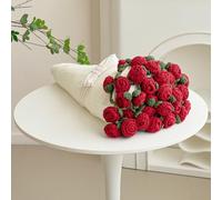 Red Flower Blanket, Acrylic Material Circular Giant Soft Blanket (Beige, 40 inches)