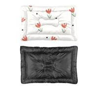 Red Flower Dots Dog Bed, Dog Mattress Scruffs Bed Non Slip Bottom Flat Settle Mat for Multi Scenario Bedding Gift Printed Dogs Large Beds 60 X 45 cm