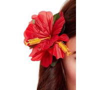Smiffys Hawaiian Flower Hair Clip - Red