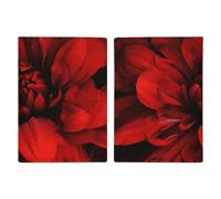 Red Flower on Black Passport Holder, ID Card Protector Case Passport Holder with Slot Passports Travel Wallet Document Cover for Women And Men