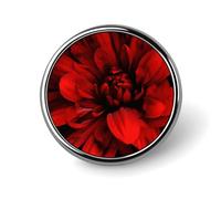 Red Flower on Black Round Badge Cute Brooch Hats Jackets Decor Personalized Lapel Pin Clothing Jewelry Accessories for Wedding Party Gift
