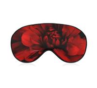Red Flower on Black Sleep Mask for Women Men Side Sleeper Eye Cover with Adjustable Strap Soft Breathable Blackout Mask Slip-Free Deep Sleeping Travel Essentials