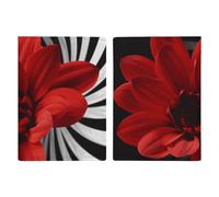 Red Flower Passport Protector Slim Passport Holder for Travel Essentials Compact Passport Sleeve Lightweight Wallet for Travel, style, 20.3x13.8cm