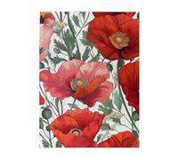 Red Flower Pattern Art Printed Wooden Puzzle 500 Piece, Cute Puzzle Game in Plastic Box for Family Entertainment and Brain Training Gifts