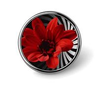 Red Flower Round Badge Cute Enamel Lapel Pin Brooches Button Pin Personalized Clothing Decoration Unisex Badge Holder Hats Bags Shirts Decor