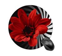 Red Flower Round Mouse Pad Smooth Glide Gaming Mousepad Extra Density Portable Comfortable Mouse Mat for Desk, Home, Office 7.8x7.8 Inches