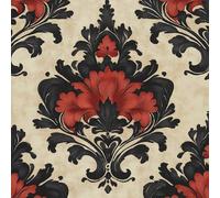 Red Flower Self Adhesive Wallpaper,Wall Stick Paper,Vintage Removable Peel and Stick Wallpaper,for Bedroom Living Room Kids Room Kitchen Furniture Decor,Vinyl,Roll,43X300CM,Wl196