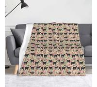 Red Flower Show Steer Cows Cattle Print 50 X 60 In Soft Micro Pilling Resistant Throw Blanket Warm Lightweight Blankets
