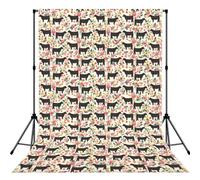 Red Flower Show Steer Cows Cattleprint Photography Photo Backdrop Cloth Versatile Studio Wedding Photoshoots Background