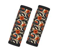 Red Flower Snake Print Luggage Handle Wraps for Suitcase, Soft Travel Luggage Handle Cover Tags Identifiers for Suitcases