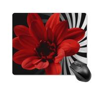 Red Flower Square Mouse Pad Portable Computer Mousepad with Non-Slip Rubber Base 18 * 22cm Ultra-Thin Gaming Mouse Mat for Computer Laptop Office Desk Accessories