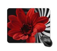 Red Flower Square Mouse Pad Portable Computer Mousepad with Non-Slip Rubber Base 20 * 25cm Ultra-Thin Gaming Mouse Mat for Computer Laptop Office Desk Accessories