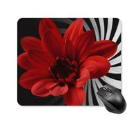 Red Flower Square Mouse Pad Portable Computer Mousepad with Non-Slip Rubber Base 25 * 30cm Ultra-Thin Gaming Mouse Mat for Computer Laptop Office Desk Accessories