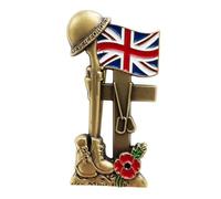 Red Flower UK Flag Veteran Soldier Remembrance Day Lest We Forget Brooch Enamel Pin Badge
