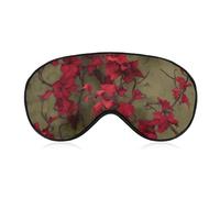 Red Flower Vine Eye Mask for Women & Men, Breathable & Adjustable Eye Cover, Ultra Soft Sleep Mask, Lightweight Travel Blindfold for Airplane, Nap, Night Sleeping