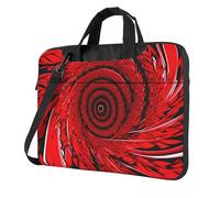 Red Flower Vortex Spiral Print Ultra-Thin Portable Laptop Bag Briefcase Working Business Casual Shoulder Bags