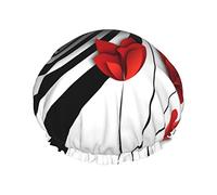 Red Flower Vortex Spiral Printed Shower Cap, Waterproof Reusable Bath Caps For Women,Men, Boys, And Girls Spa Salon